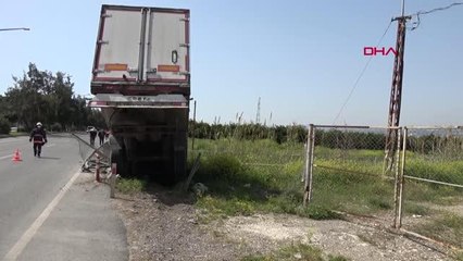 MERSİN Şoförünün direksiyon başında uyuduğu TIR köprüden düştü