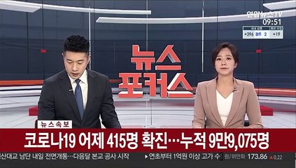 [속보] 코로나19 어제 415명 확진…누적 9만9,075명