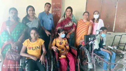 चिकित्सा एवं मूल्यांकन शिविर में चयनित 34 बच्चो को उपकरण वितरित