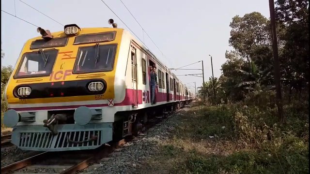 Howrah-Katwa Modern ICF Medha EMU Local Train passing Balagarh station