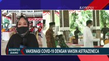 Jokowi Tinjau Vaksinasi Perdana AstraZeneca di Sidoarjo
