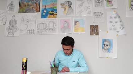 İnegöllü gencin salgın döneminde evinde kendi çabasıyla yapmaya başladığı resimler ilgi görüyor