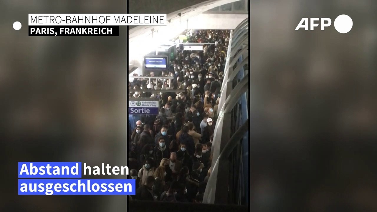 Abstand ausgeschlossen: Pariser Metro völlig überfüllt