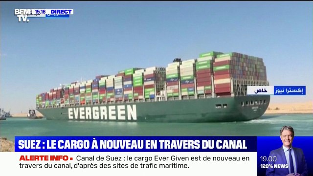 Canal de Suez: le cargo Ever Given est de nouveau en travers du canal
