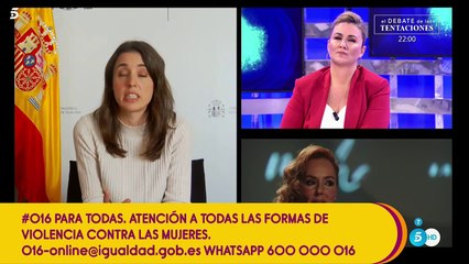Irene Montero aplaude la valentía de Rocío Carrasco con su testimonio: "Hay muchas mujeres que quieren hacer ese testimonio"