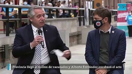 Provincia llegó al millón de vacunados y Alberto Fernández encabezó el acto