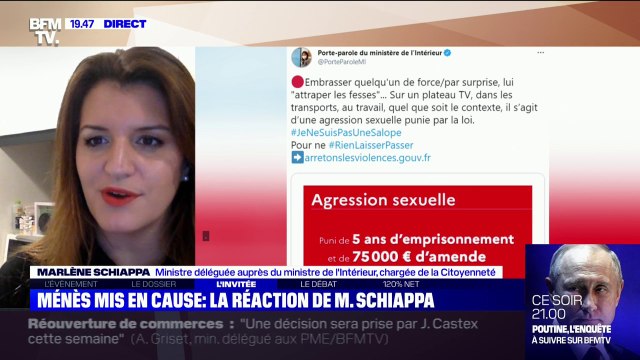 Marlène Schiappa à propos de Pierre Ménès: Ce n'est pas parce qu'on est en direct dans une émission de télévision que tout est permis