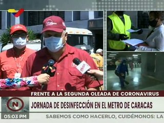 Activan jornada de desinfección frente al COVID-19 en el Sistema Metro de Caracas