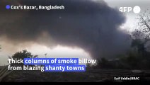 Rohingya refugees flee huge blaze at camp in Bangladesh