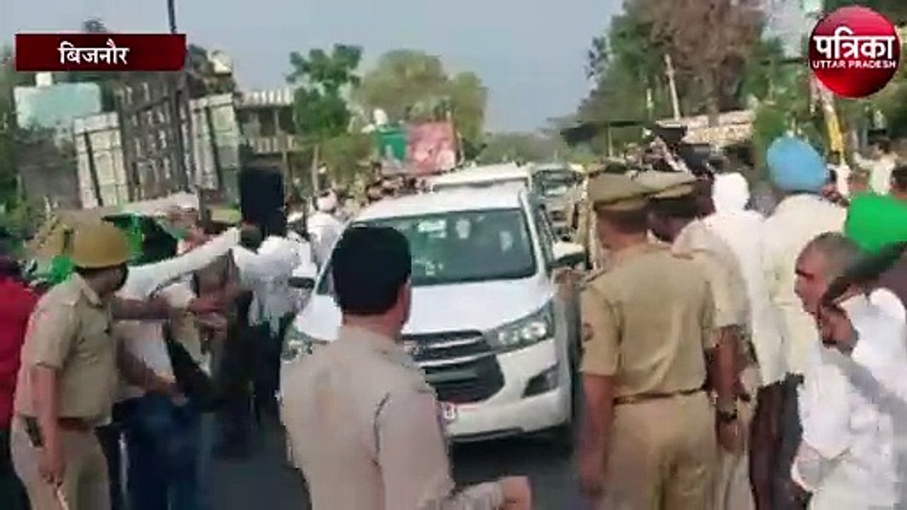 प्रदेश अध्यक्ष के काफिले को किसानों ने दिखाए का...