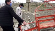 Bahçelerine Karadeniz usulü teleferikle ulaşıyorlar