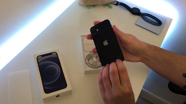QUICK look IPHONE 12 MINI 64gb black unboxing accessories camera example #iphone #iphone12 #iphone 12 mini