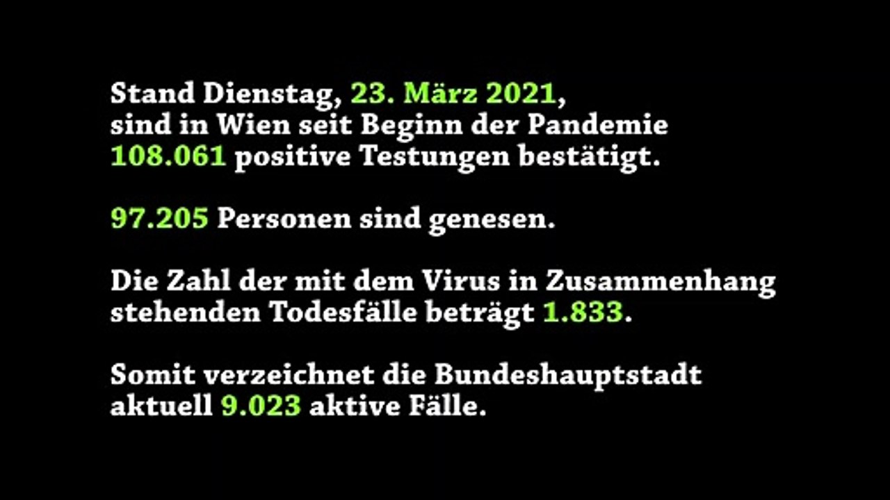 Wien Corona Kennzahlen Dienstag 23. März 2021