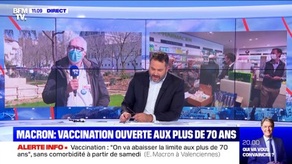 Macron: vaccination ouverte aux plus de 70 ans - 23/03