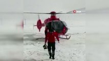 Ambulans helikopter hamile kadın için havalandı