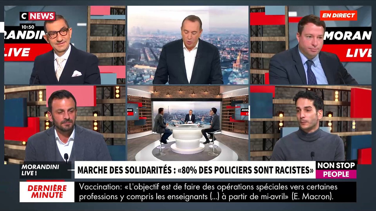Aux côtés d’Assa Traoré à la marche des solidarités, cet homme accuse les policiers: "80% sont racistes et la justice est négrophobe" - Regardez le débat dans "Morandini Live" - VIDEO