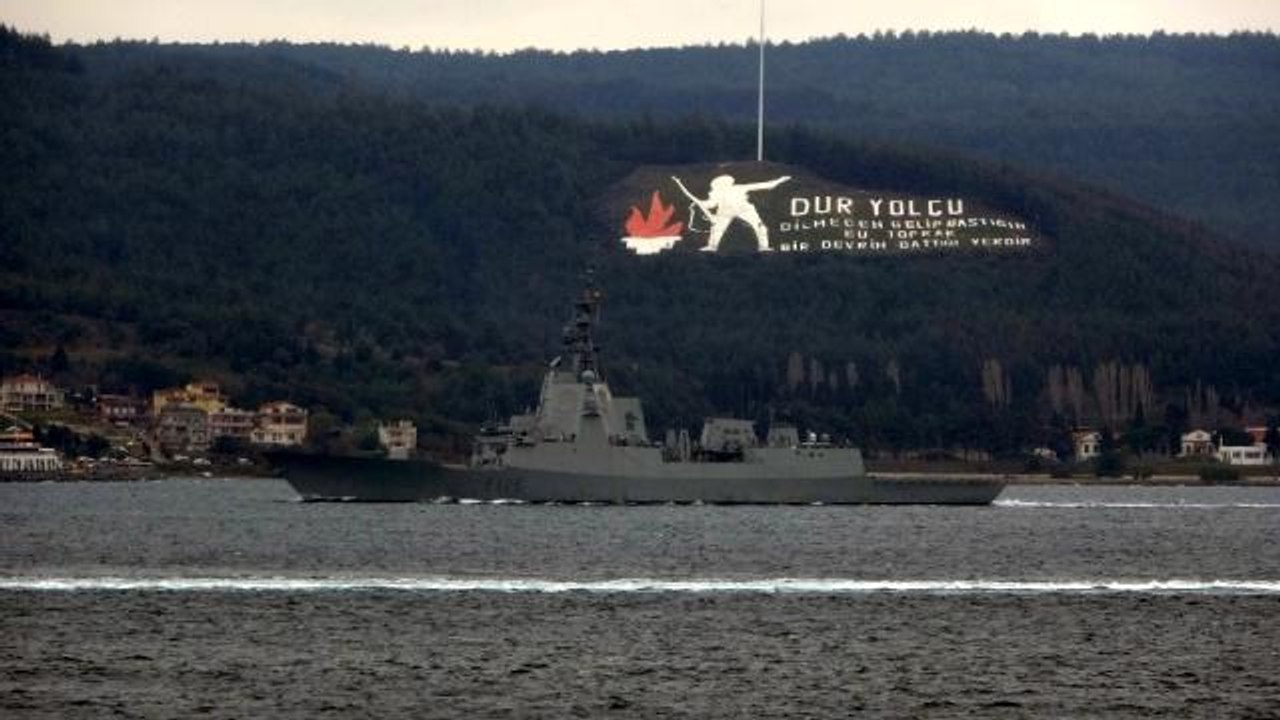Son dakika... İspanya savaş gemisi Çanakkale Boğazı'ndan geçti