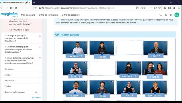 Présentation du parcours m@gistère « Faire vivre les valeurs de la République »
