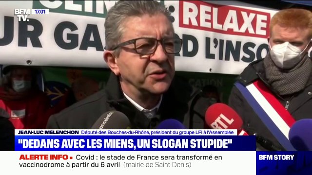 Dedans avec les miens... : Jean-Luc Mélenchon parle d'un slogan ridicule