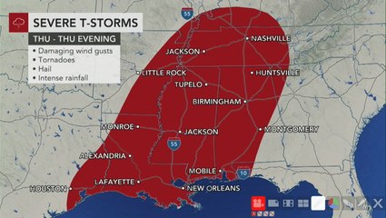 Severe weather 'likely' across South