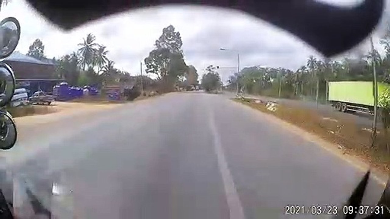 Truck Hauling Load Blows a Tire and Spins Out of Control