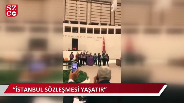 CHP’li kadın vekillerden, Meclis’te İstanbul Sözleşmesi protestosu