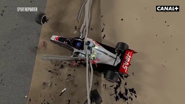 Une simulation 3d du crash de romain Grosjean En F1