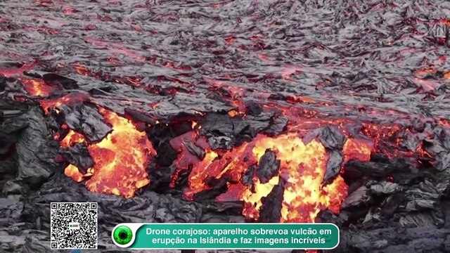 Drone corajoso- aparelho sobrevoa vulcão em erupção na Islândia e faz imagens incríveis