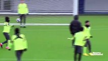 David Silva in training for Manchester City ahead of Champions League clash