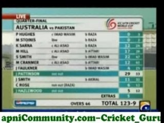 Pak u19 v aus u19 4th qf wc (aus inning)p13 hq