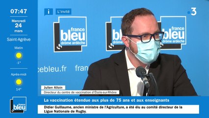 Julien Alloin, infirmier libéral et responsable du centre de vaccination d'Etoile-sur-Rhône