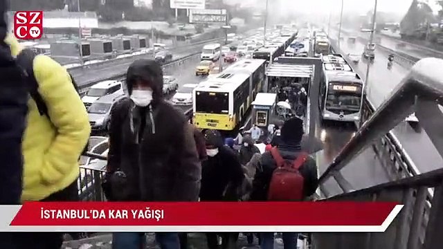 İstanbul'da kar yağışı etkisini arttırdı