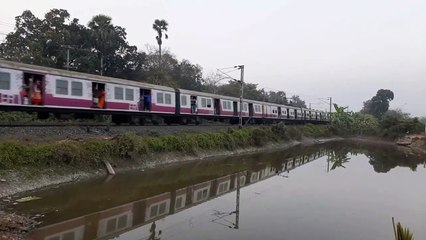 Stunning & Perfect Reflection of Trains in Still Water__ Beauty of Eastern Railways