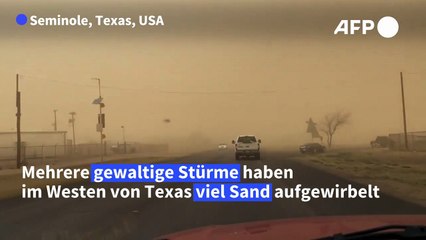Orangefarbener Himmel über Texas durch Sandstürme