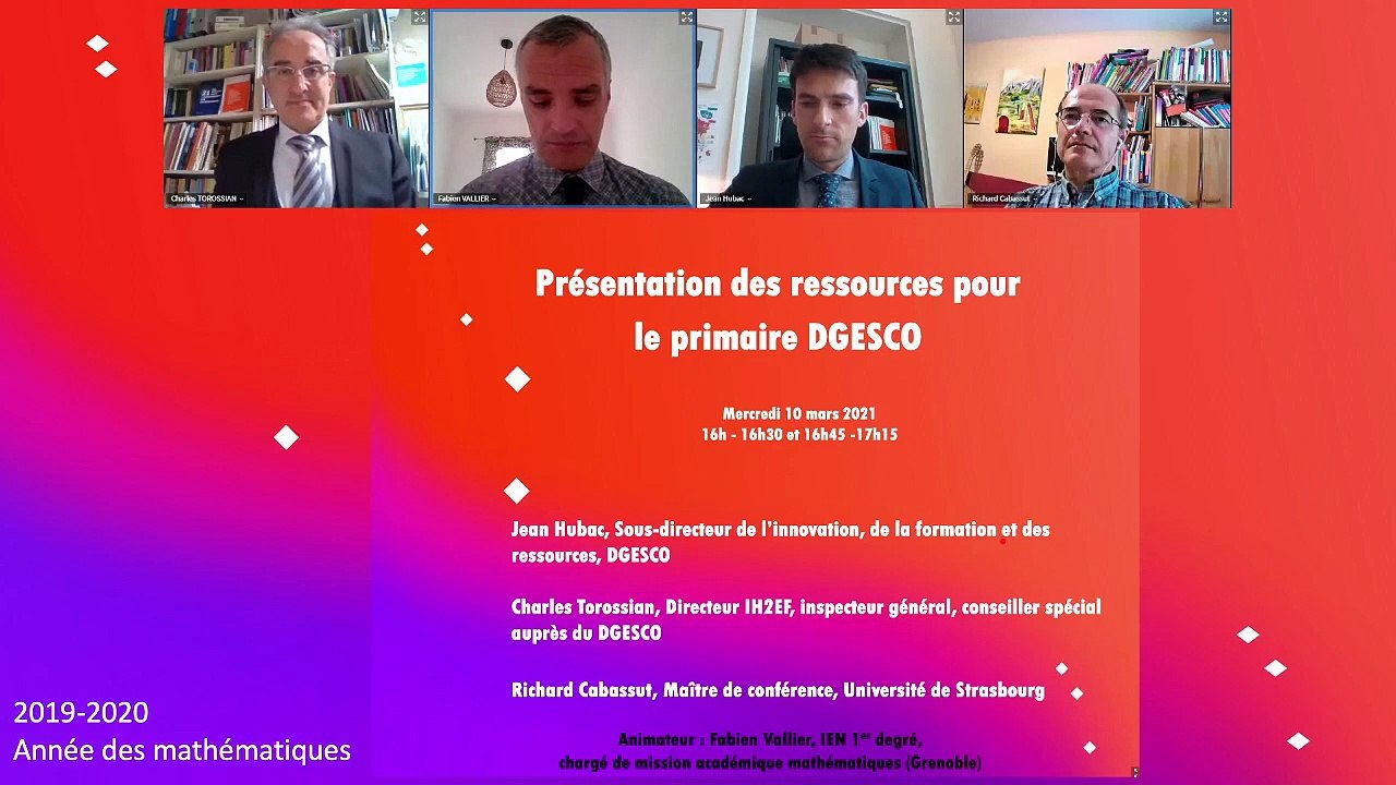 Présentation des ressources DGESCO en mathématiques pour le primaire