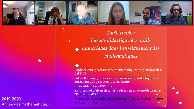 Table Ronde L’usage didactique des outils numériques dans l'enseignement des mathématiques, avec un focus sur l'enseignement à distance