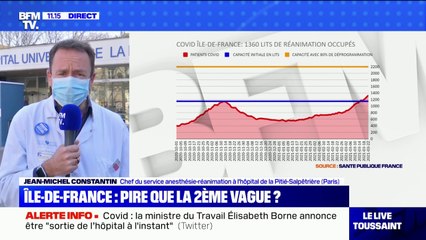 Covid-19: selon le Pr Jean-Michel Constantin, "cette vague est très nettement pire que la deuxième" en automne dernier