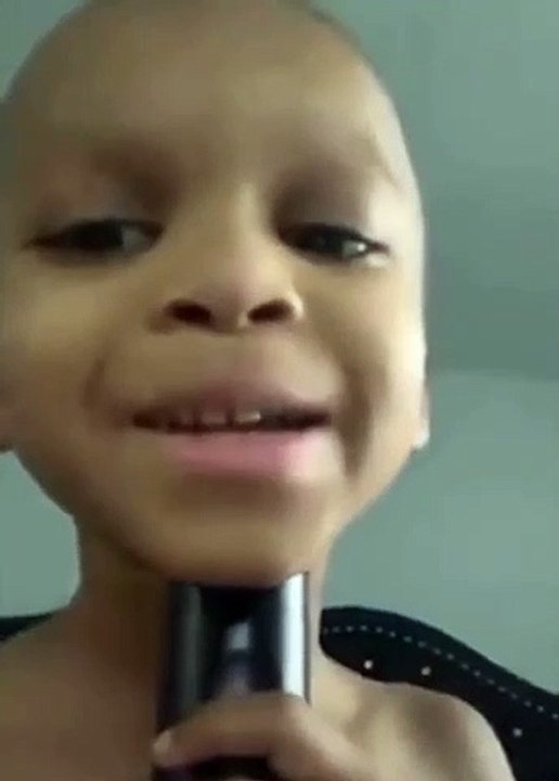 Kid uses Grandma's Voice Box for Auto Tune