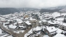 Batı Karadeniz'de kar manzaraları kartpostallık görüntü oluşturdu - Drone