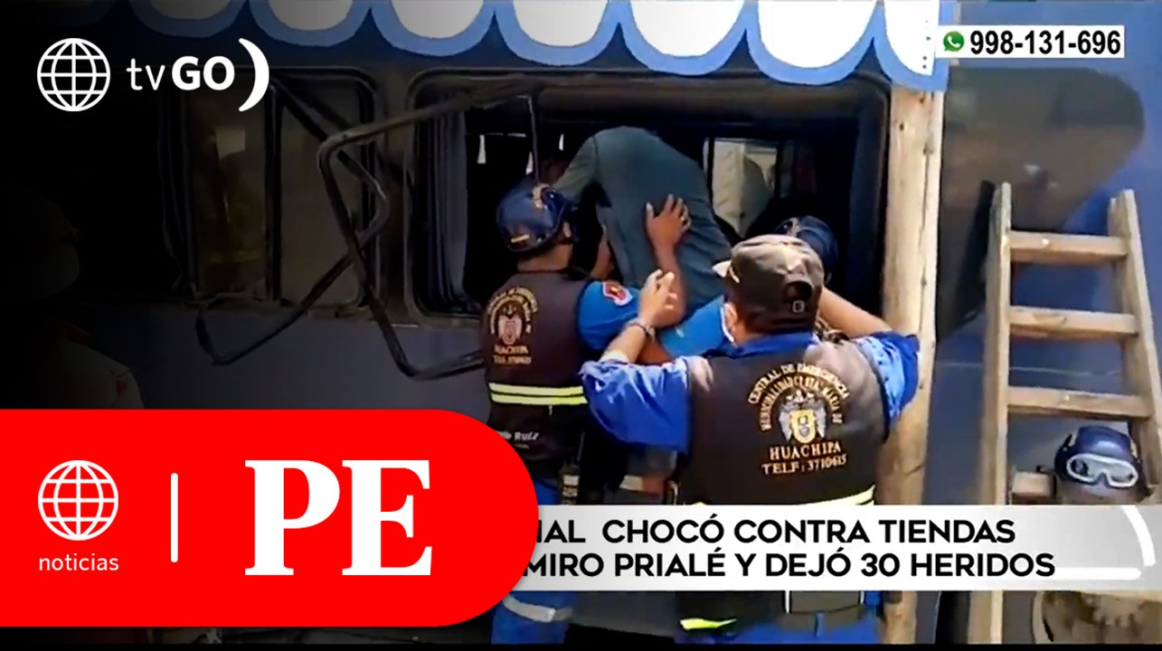 Bus interprovincial choco contra tiendas en Huachipa | Primera Edición