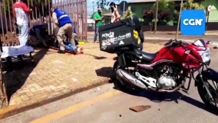 Motociclista e condutor de Saveiro se envolvem em acidente no Centro de Cascavel