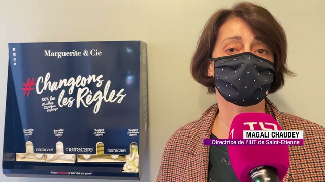 Des distributeurs de protections périodiques gratuites à l'IUT de Saint-Etienne :