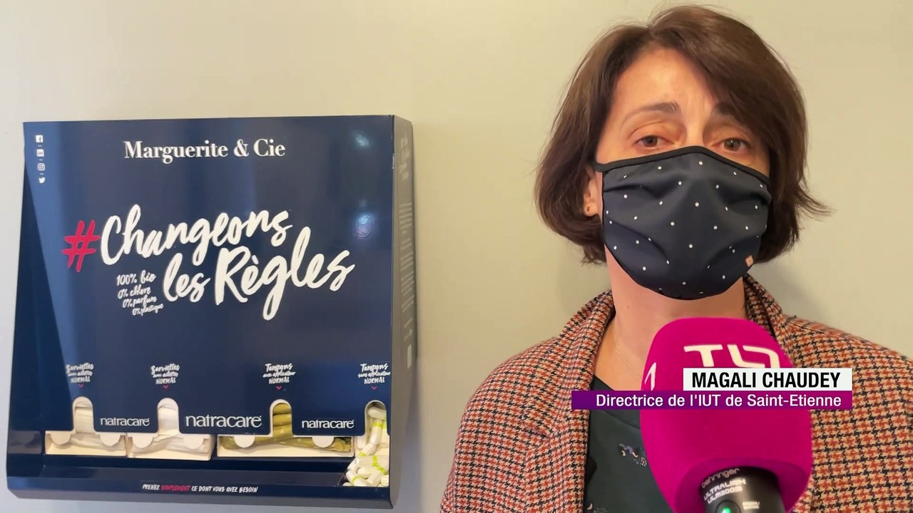 Des distributeurs de protections périodiques gratuites à l'IUT de Saint-Etienne :