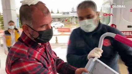 Samsun'da bir adamın kafasına demir merdiven saplandı