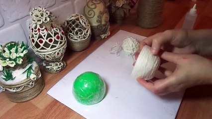 Box EASTER EGG _Faberge_ from jute with filigree elements/ DIY_Plasticisjut /