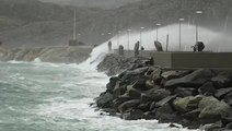 Strong winds bring waves ashore in Norway