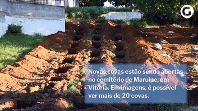 Covas abertas no cemitério de Maruípe, em Vitória