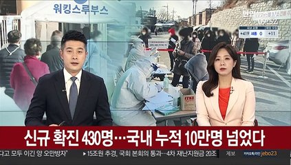 신규 확진 430명…국내 누적 10만명 넘었다