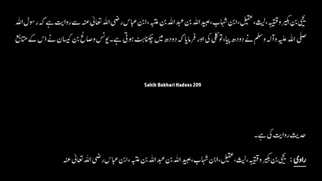 Watch *Hadith 209 Sahih Bukhari*