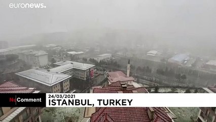 Istanbul unter Frühjahrsschnee - Kaltfront aus Sibirien